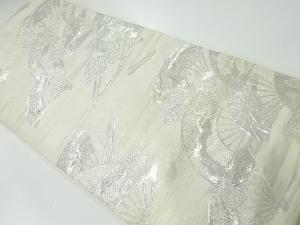 アンティーク　霞に扇模様織出し袋帯（材料）